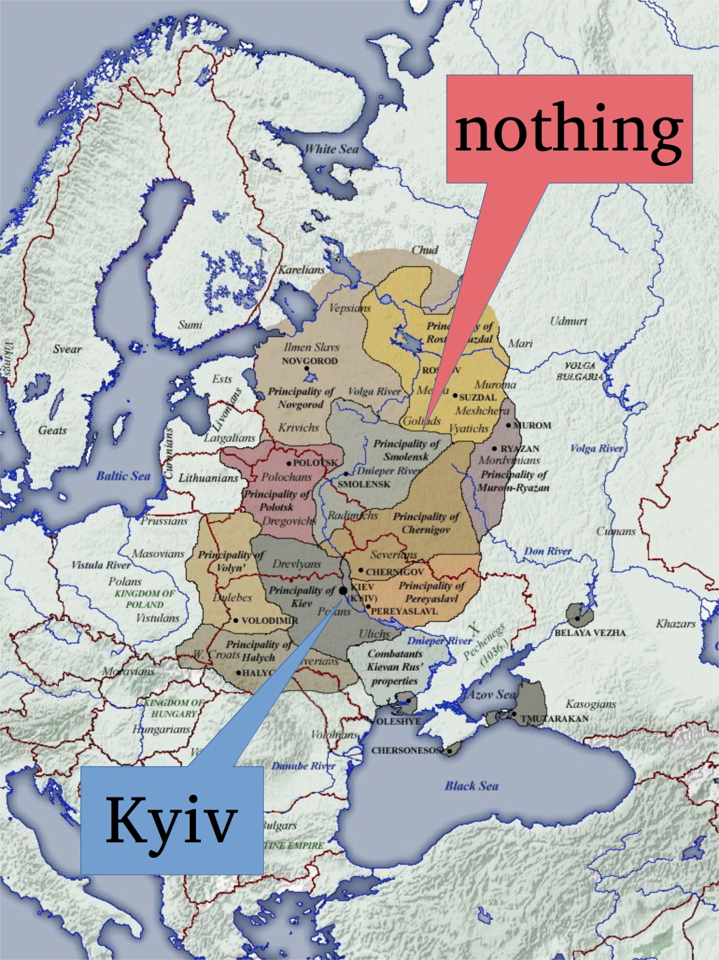 Map of Kyiv Rus’ 1054-1132 (Source: https://commons.wikimedia.org/wiki/File:Principalities_of_Kievan_Rus%27_(1054-1132).jpg)
